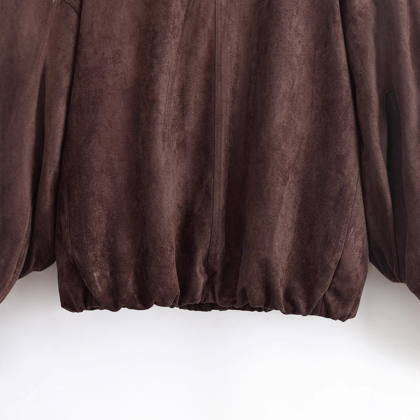 Women's collar long sleeved suede jacket
