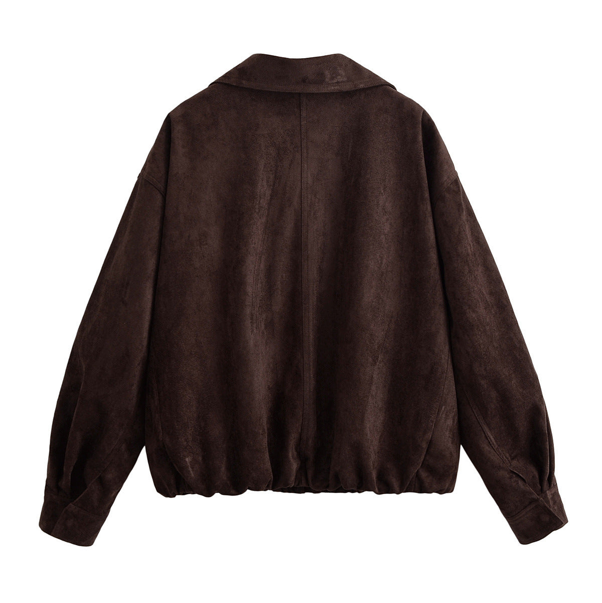 Women's collar long sleeved suede jacket